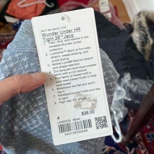 Lululemon Sz 4 Wunder Under Jacquard 28” Nwt